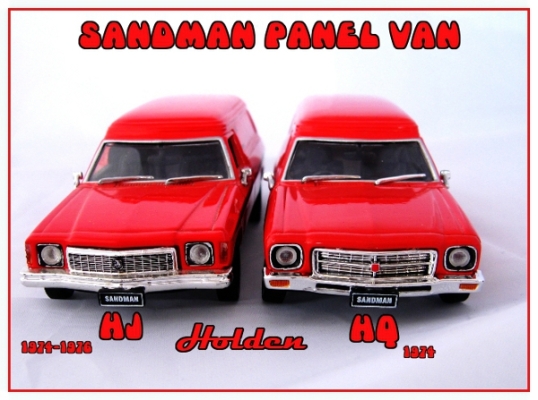 The HJ & HQ Classic Carlectables Holden Sandman Panel Vans side by side