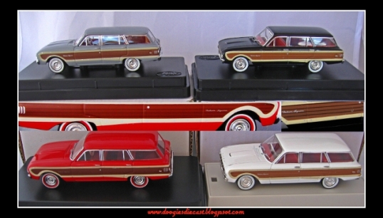All 4 colour combinations of the Ford Falcon Squire made by Trax